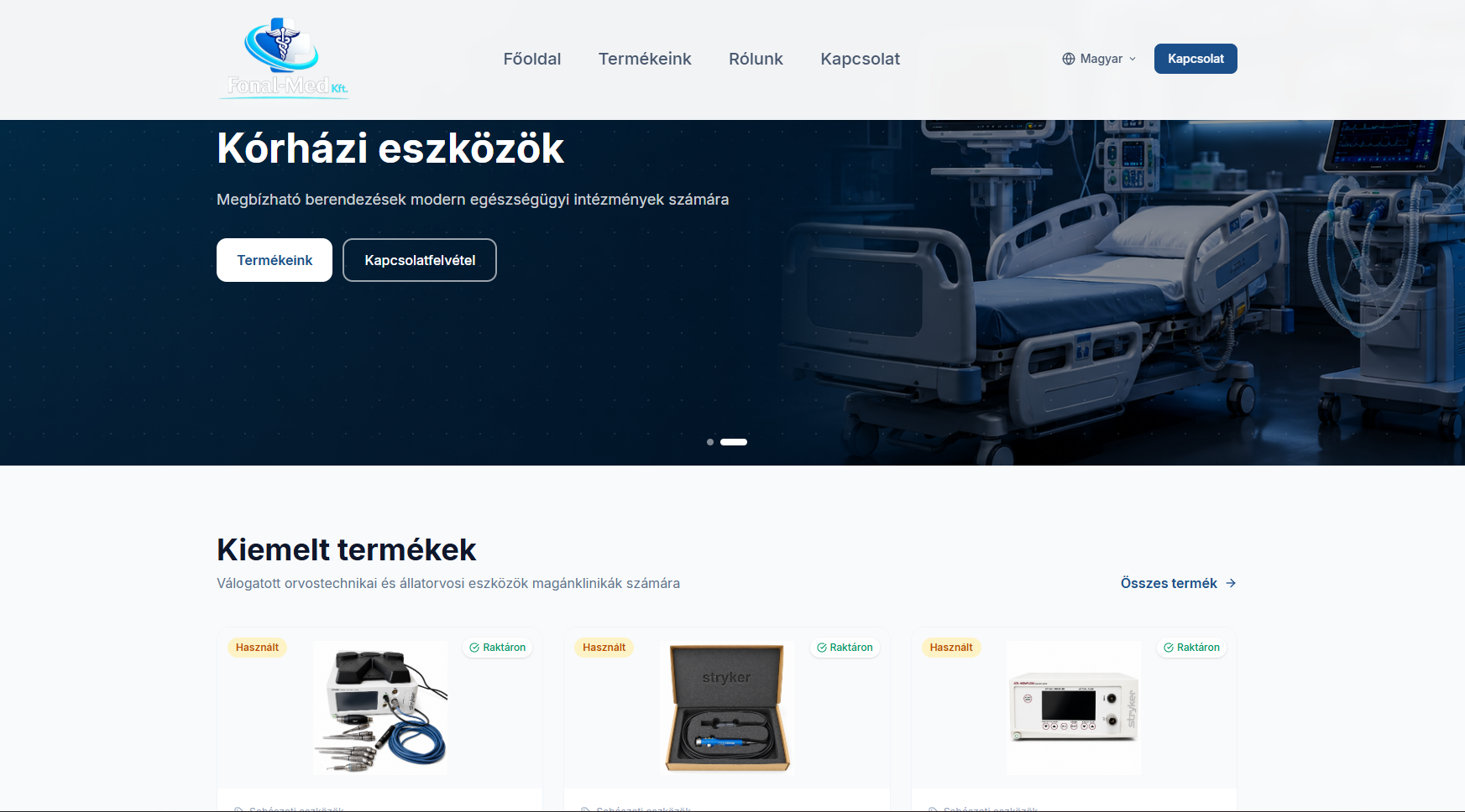 Webshop — raktárkészlethez kötött online áruház (FonalMed)